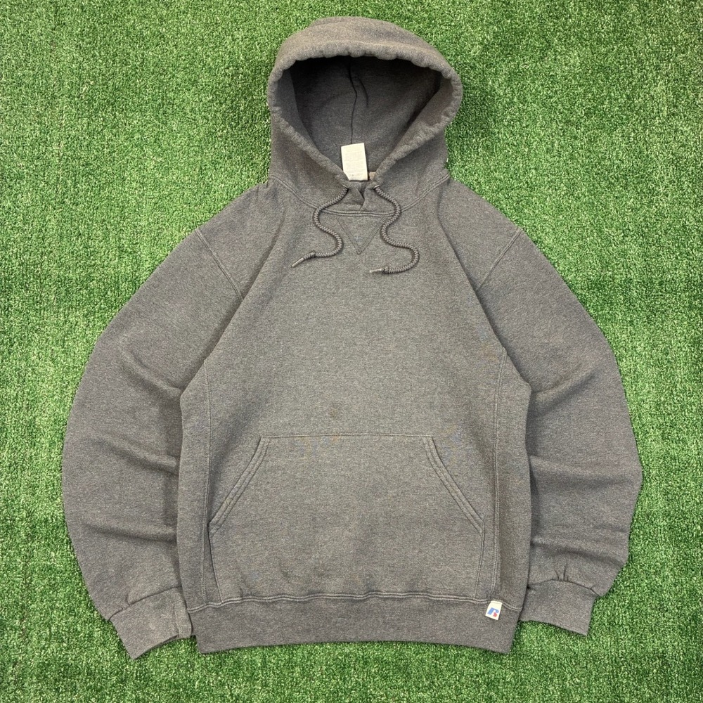 Vintage Y2K 2000's Russell Athletic Heather Grey Reverse Weave Hoodie